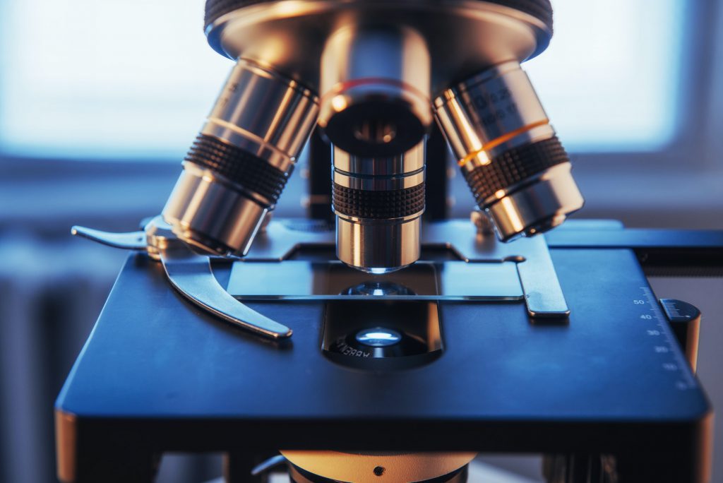 microscope close-up shot in the laboratory.